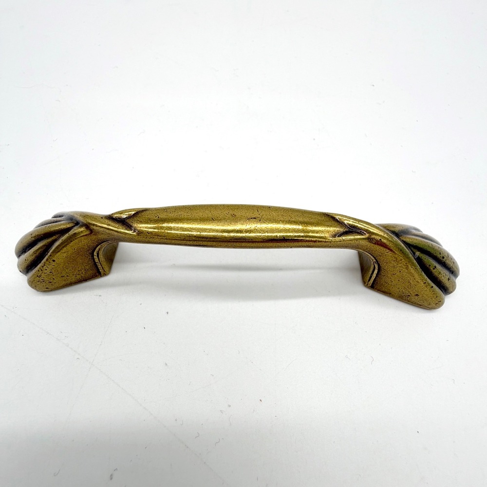 Vintage Brass Cabinet Pull Shell Ends Coastal Drawer Handle Replacement